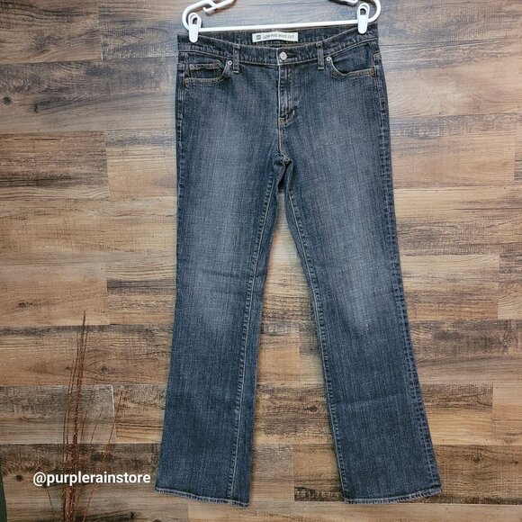 Vtg GAP Jeans 10 L Low Rise Bootcut Stretch Black Wash Denim Western Y2K - Picture 1 of 10